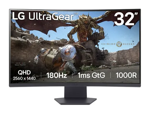Monitor LG UltraGear Gaming Curvo 31.5" QHD VA 180Hz 1ms 3Y