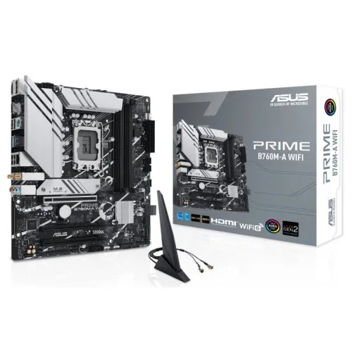 Motherboard Prime B760M A Wifi Intel 1700 B760 4Ddr5 128Gb 2Hdmi+Dp 4Sata+2M.2 2Usb 3.2+Usb C 2.5Gb+W