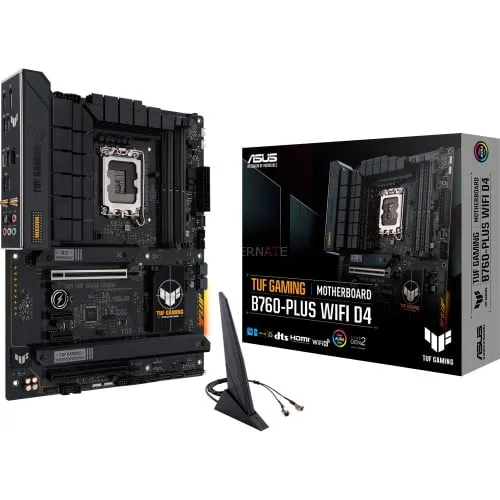 Motherboard Tuf Gaming B760M Plus Intel 1700 B760 4Ddr5 128Gb Hdmi+Dp 4Sata+2M.2 5Usb 3.2+1Usb C 2.5G