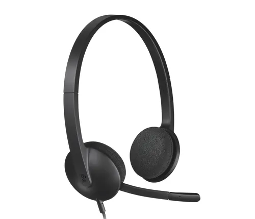 Headset Logitech H340 Stereo/Noise Cancelling/Microfone Preto