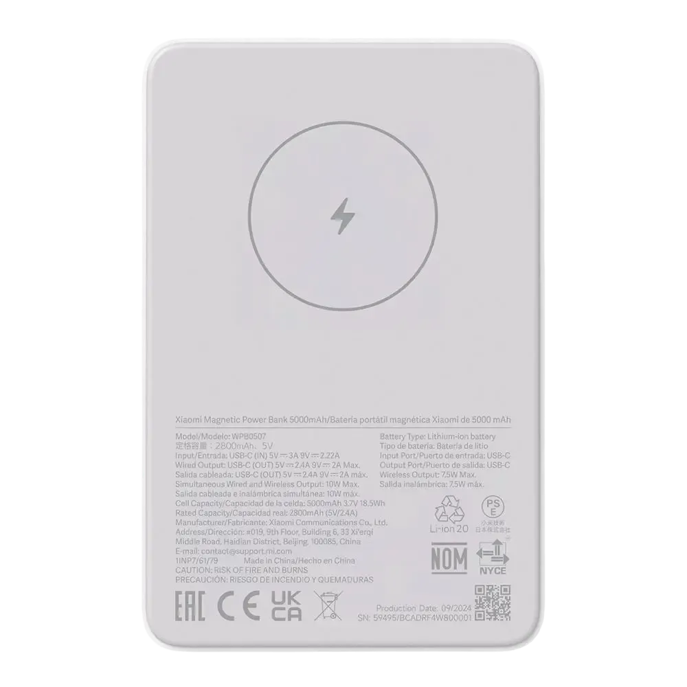 PowerBank Xiaomi Magnetic Power Bank 5000mAh GL