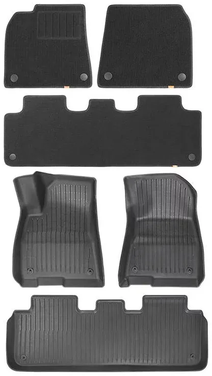 Tapete p/ Carro Baseus T-Space Series 6-Piece Floor Mat For Tesla Model 3 Polypropylene Cluster Black