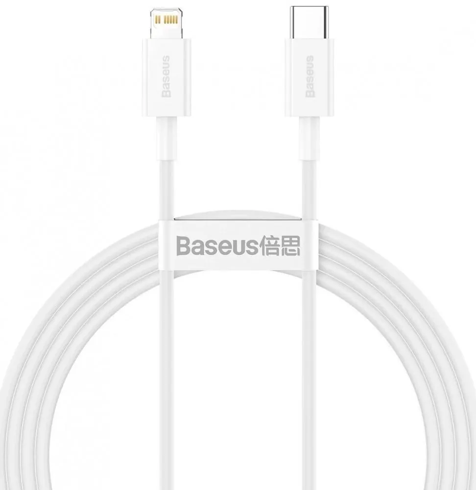 Cabo Baseus Superior Series Cabo USB-C para Lightning, 20W, PD, 1,5m (Branco)