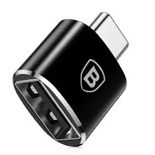 Adaptador Baseus Mini Usb Female To Type-C Male Adapter Converter Black