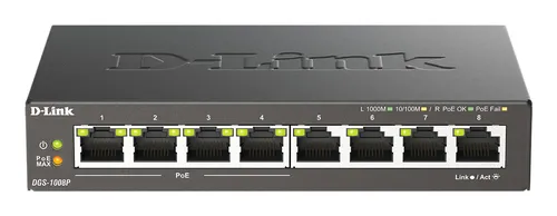 8-port 10/100/1000Mbps Desktop Switch w/ 4 PoE Ports