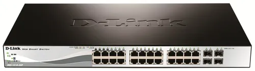 28-Port Gigabit PoE+ (24p PoE) Smart Switch incl. 4-port SFP combo. (193W)