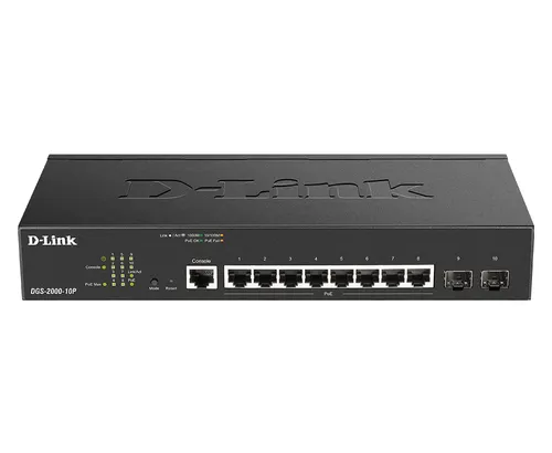 8-Port 10/100/1000BASE-T PoE + 2-Port 100/1000 Mbps SFP Ports Managed Access Switch