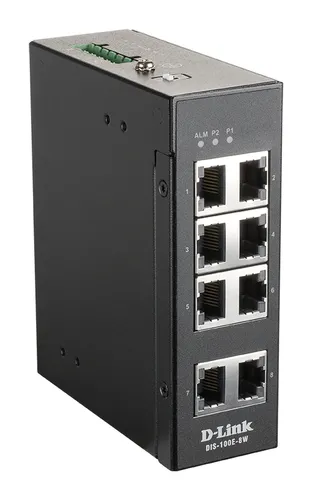 8 Port Unmanaged Switch with 8 x 10/100 BaseT(X) ports Industrial