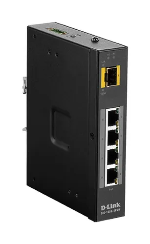 5 Port Unmanaged Switch with 4 x 10/100/1000BaseT(X) ports (4 PoE) and 1 x 100/1000BaseSFP ports Industrial