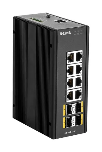 12 Port L2 Managed Switch Switch with 8 x 10/100/1000BaseT(X) ports and 4 x 100/1000BaseSFP ports Industrial