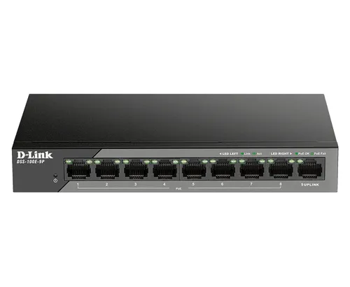 DSS-100E-9P Unmanaged Switch  8 puertos PoE a 10/100 Mbps