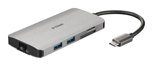 DUB-M810 Hub USB-C 8 en 1 con HDMI/Ethernet/lector de tarjeta/entrega de alimentación