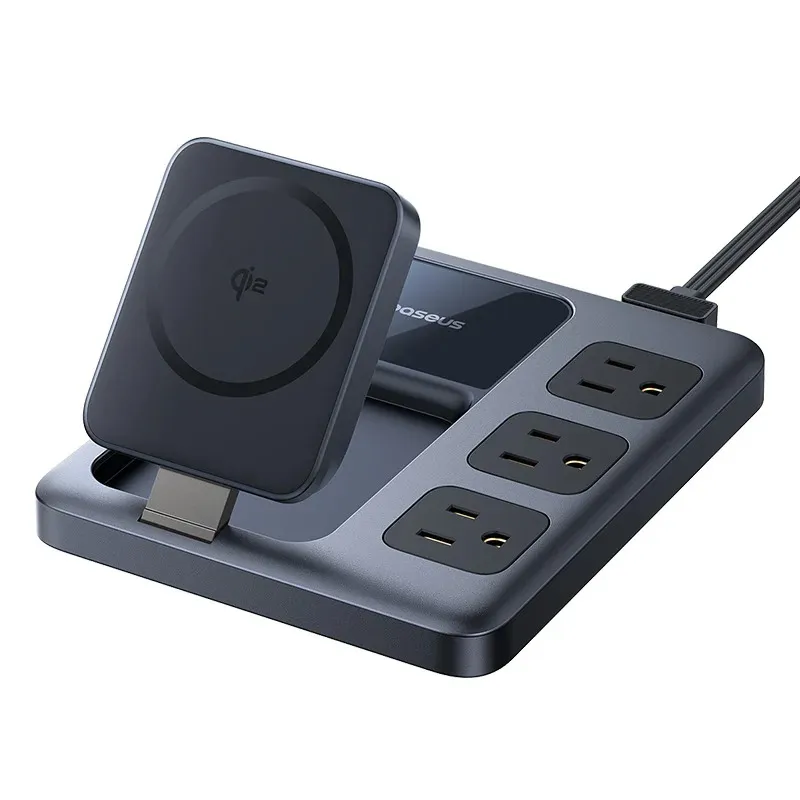Carregador Os-Baseus Nomos Charging Station Qi2 3Ac+1U+3C+ Magnetic Wireless 67W 1.5M Us Cosmic Black