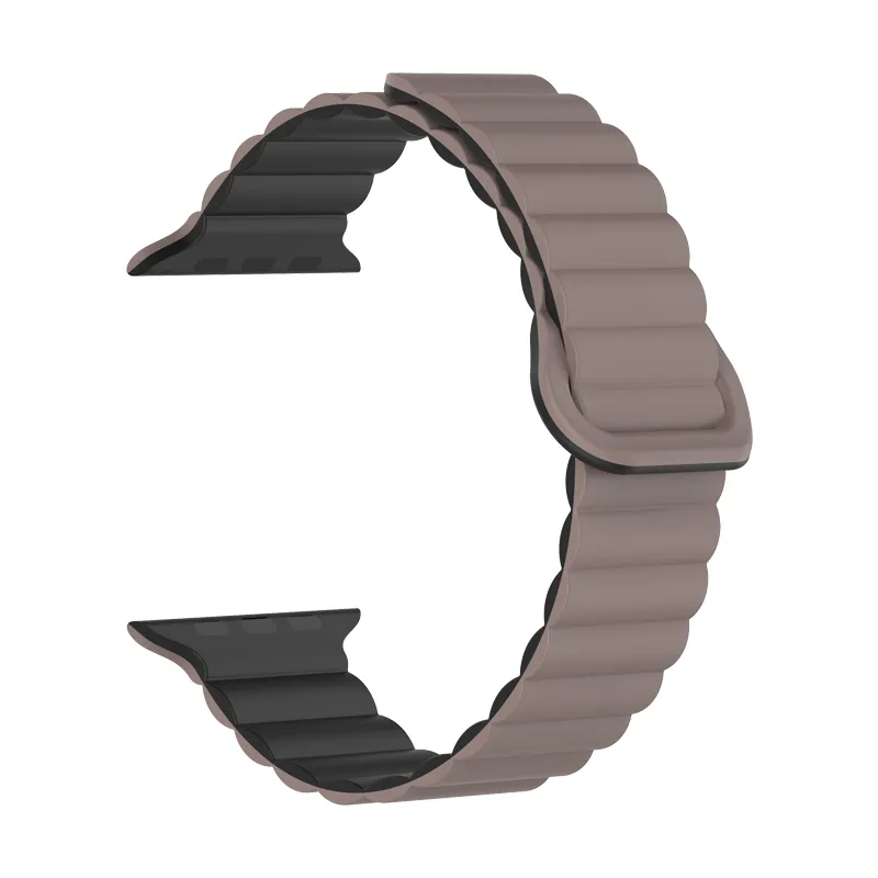 Bracelete Silicone Inmove Apple Watch Magnetic 44/45/46/49mm Chocolate/Preto