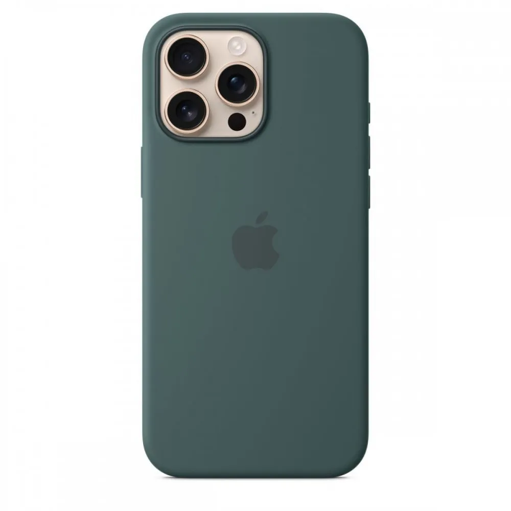 Capa MagSafe iPhone 16 Pro Max Silicone Verde lago