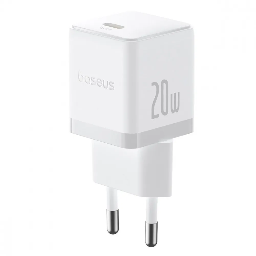 Carregador Palm Fast Charger 1C 20W Eu Moon White (With BASEUS Mini White Cable Usb-C To Usb