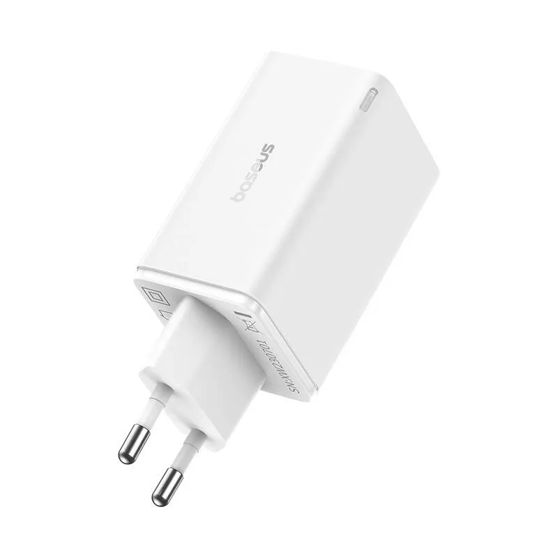 Carregador Gan6 Pro Dual Usb-A/Usb-C 65W Fast Charger Branco + Cabo Usb-C 100W 1M