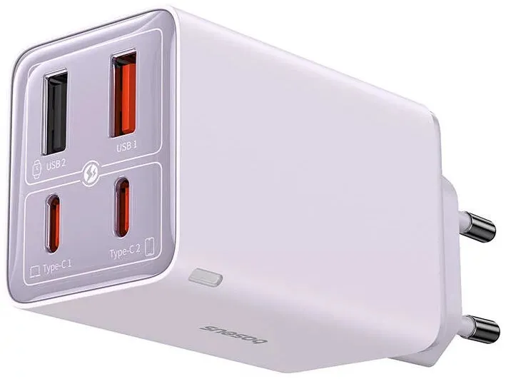 Carregador Gan6 Pro Fast Charger 2C+2U 65W  EU Star Purple