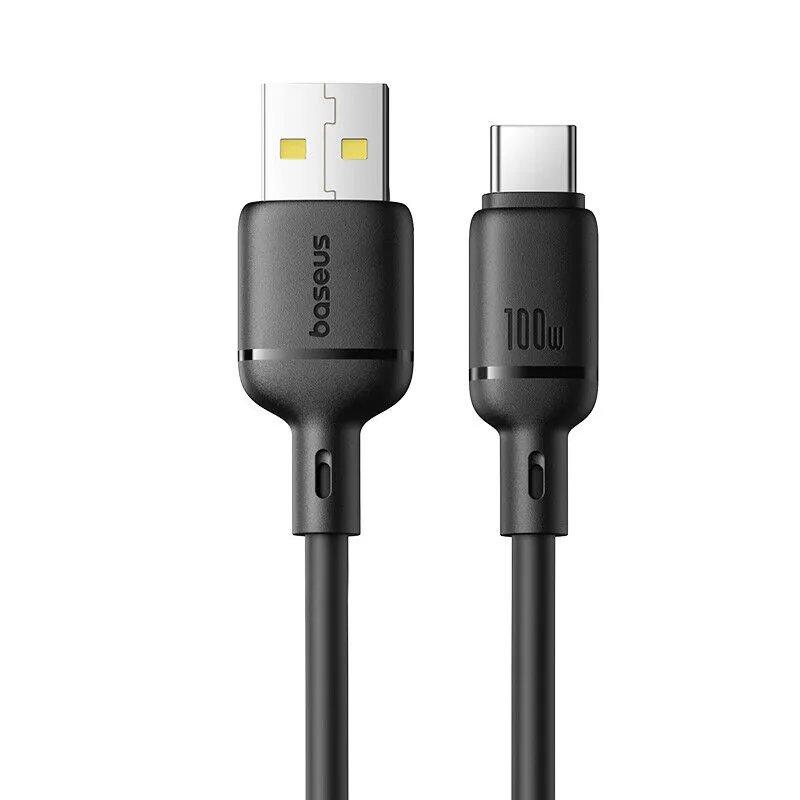 Cabo Baseus Silky Fast Charging Data Cable Usb-A To Usb-C 3A 2M Cluster Black