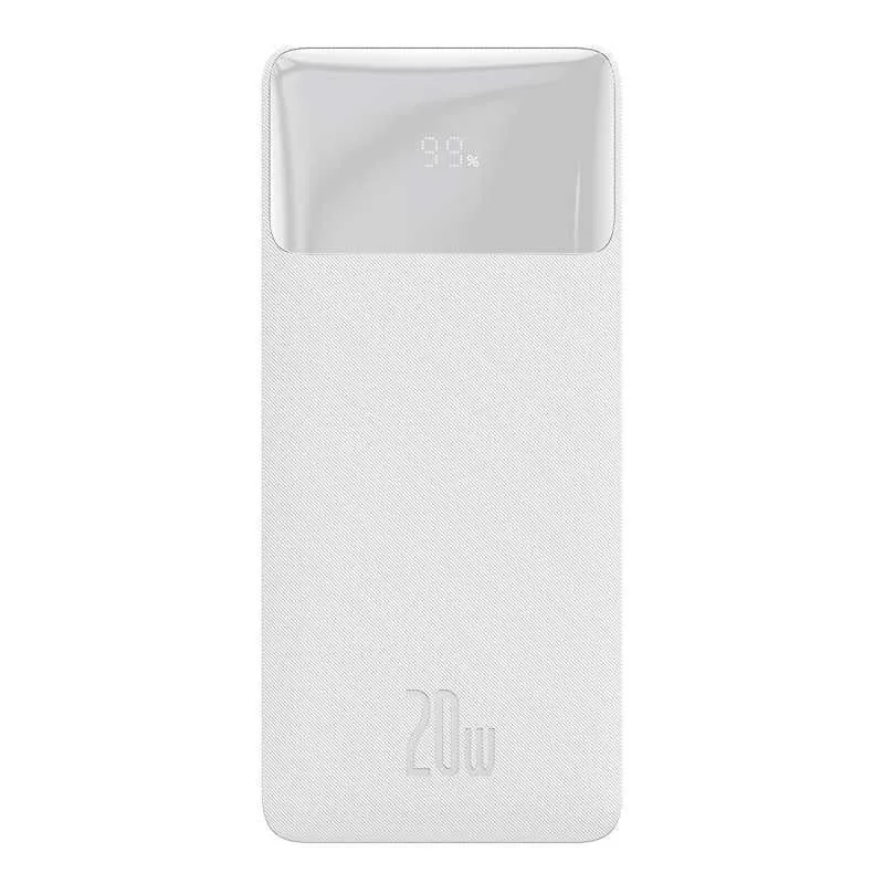 PowerBank Carregamento Rápido Bipow Display Digital 10000mah 20W Branco Overseas Edition