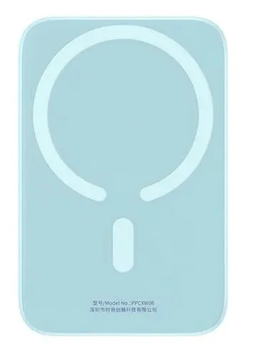 Power Bank Magnetic Mini Wireless Fast Charge 2022, 6000Mah 20W Azul