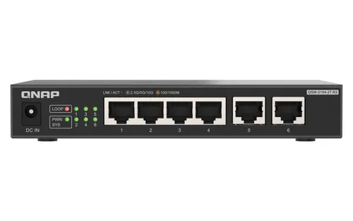 QSW-2104-2T-R2 Switch no gestionable Multi-Gig con 4 puertos 2,5GbE y 2 puertos de 10GbE