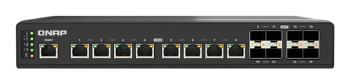 Switch industrial 10GbE con 16 puertos, de los cuales 8 son 10GbE RJ45 SFP+/10G, IP20 y alimentación redundante