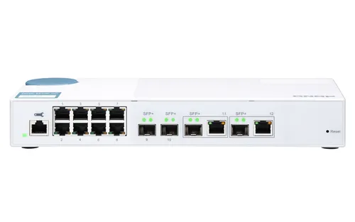 Switch gestionado por web de Capa 2 con 4 puertos 10GbE (2xSFP+ y 2 combinados 10G SFP+/RJ45)  y 8 puertos gigabit