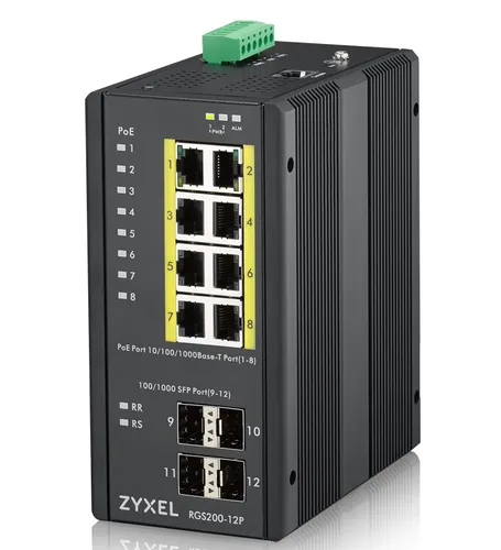 Switch Zyxel GbE Managed PoE 12 Portas