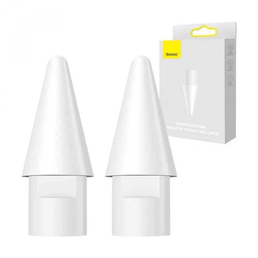 Smooth Writing Capacitive Stylus Tips 2Pcs White