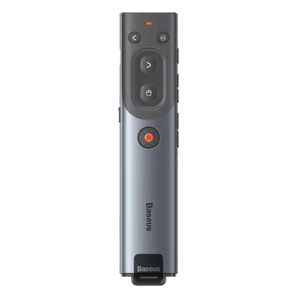 Baseus Orange Dot Ai Wireless Presenter Red Laser Grey